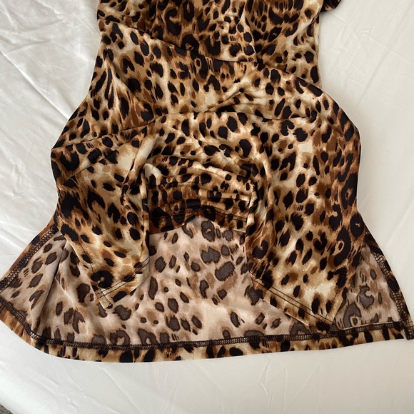 Cheetah Print Dress Featuring A Round Neck